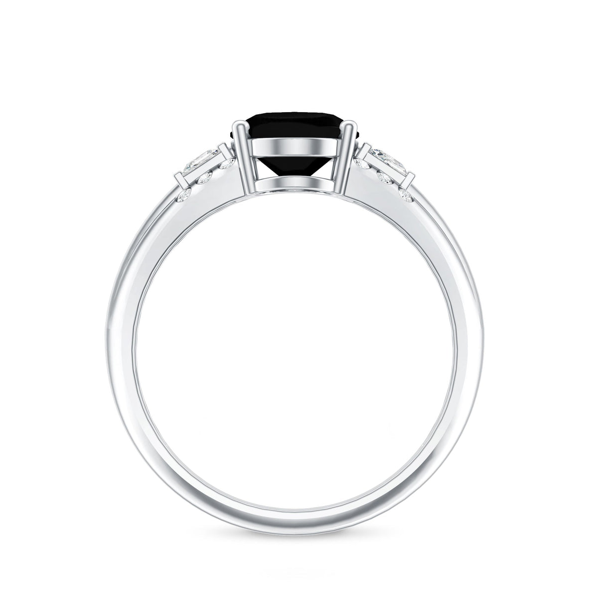 Certified 4.2 Carat Lab Grown Black and White Diamond Statement Engagement Ring