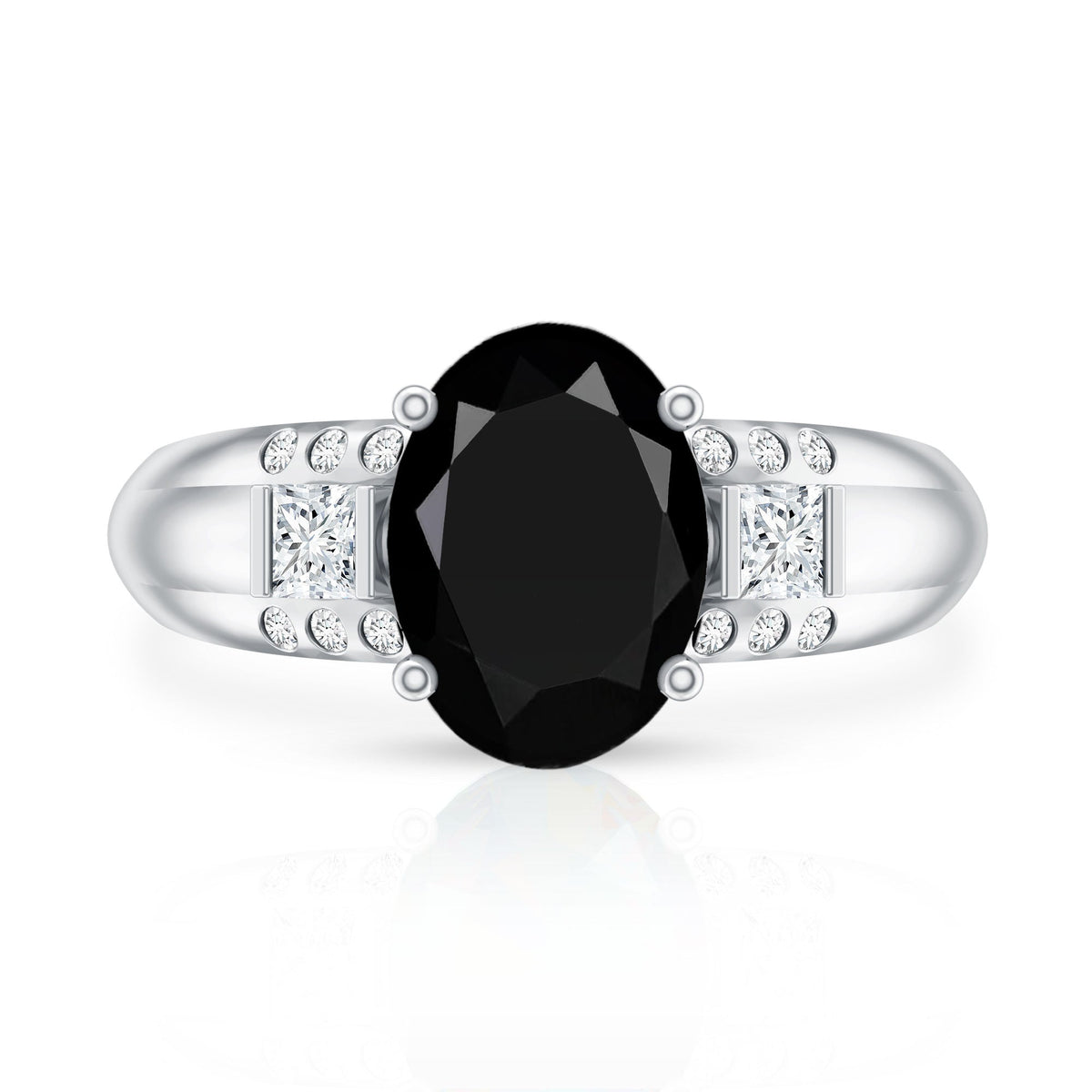 Certified 4.2 Carat Lab Grown Black and White Diamond Statement Engagement Ring