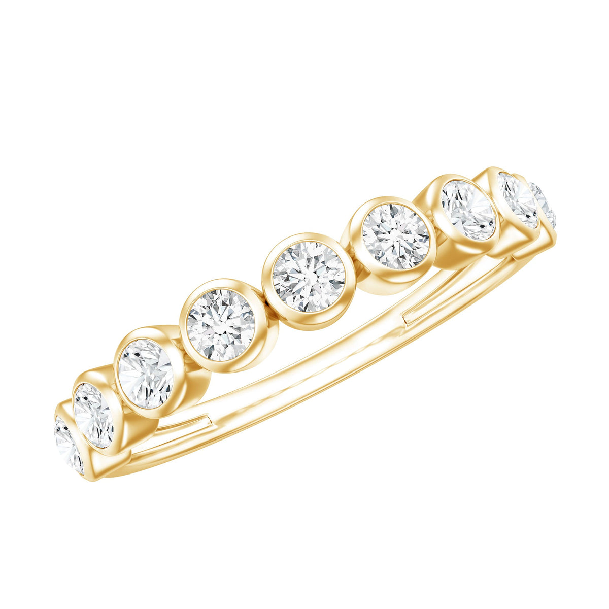 Bezel Set Lab Grown Diamond Half Eternity Ring