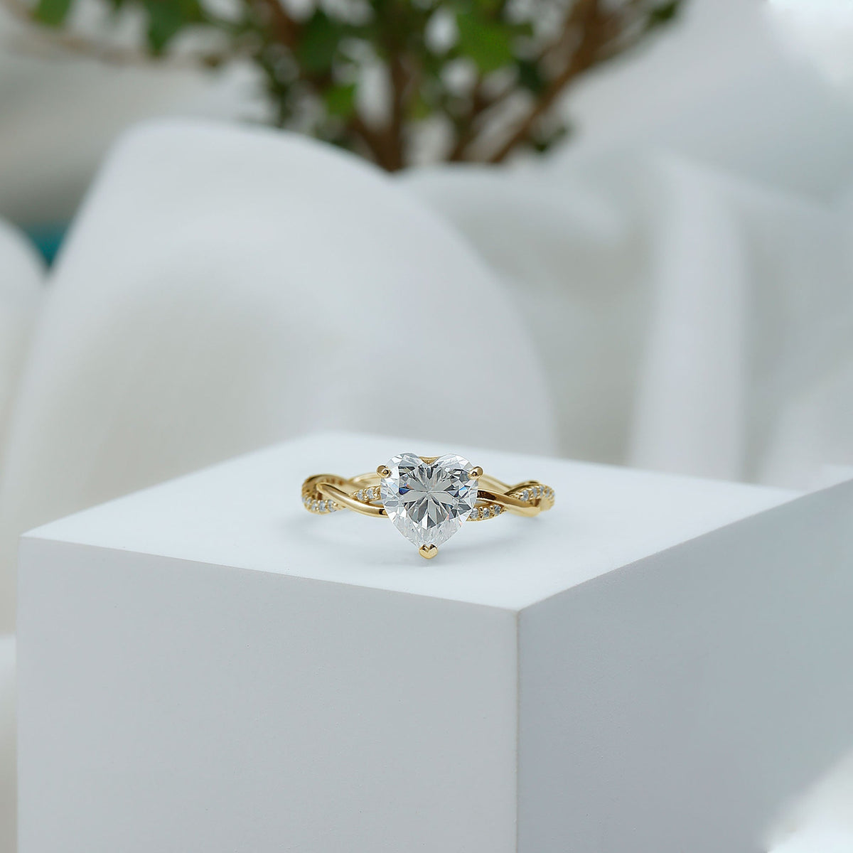 Brilliant Cut Lab Grown Diamond Heart Shape Engagement Ring