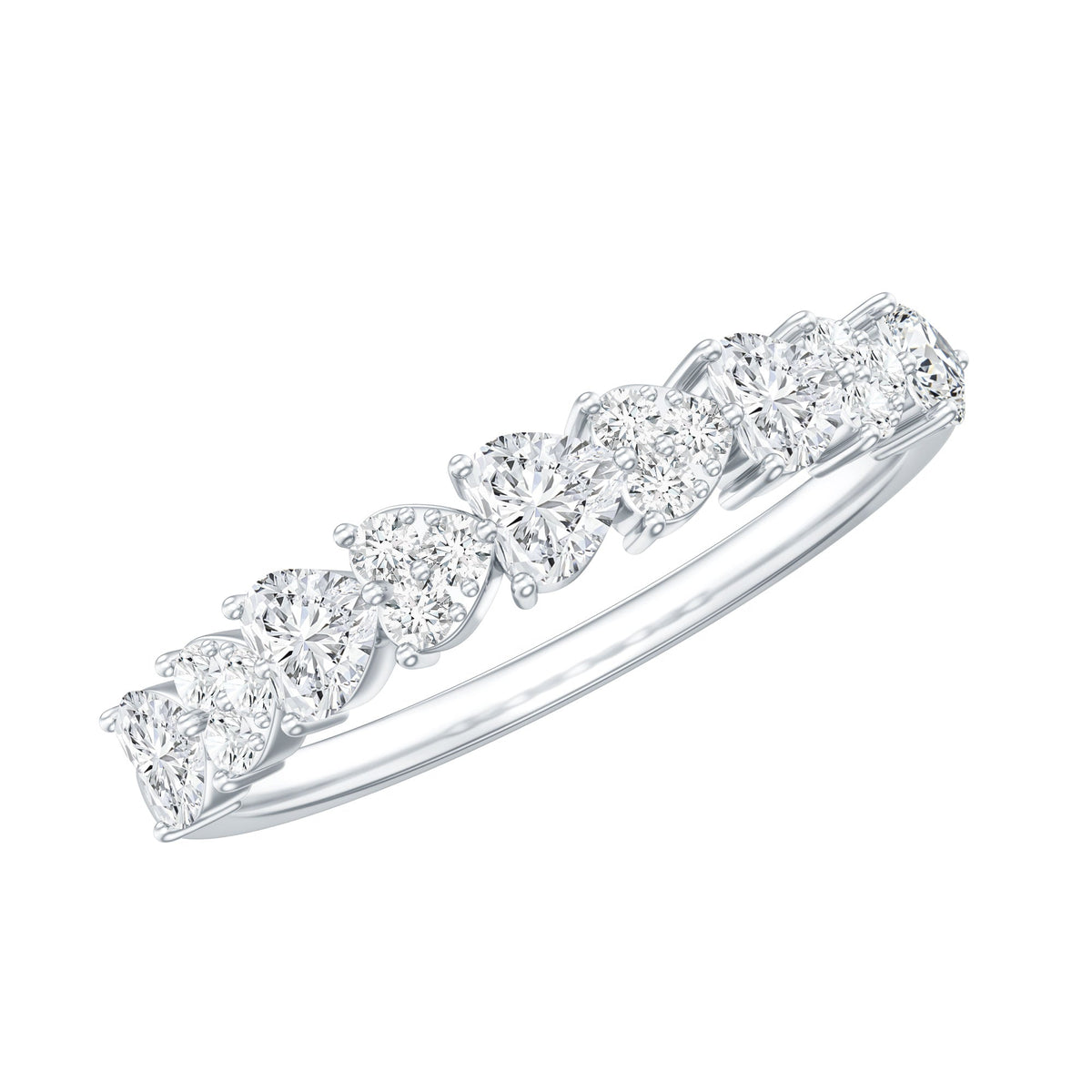 Brilliant Cut Lab Grown Diamond Heart Wedding Band Ring