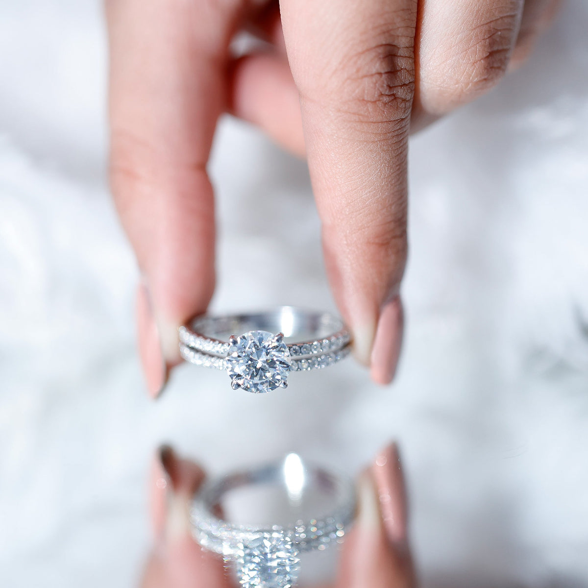 Lab Grown Diamond Wedding Ring Set with Certificate