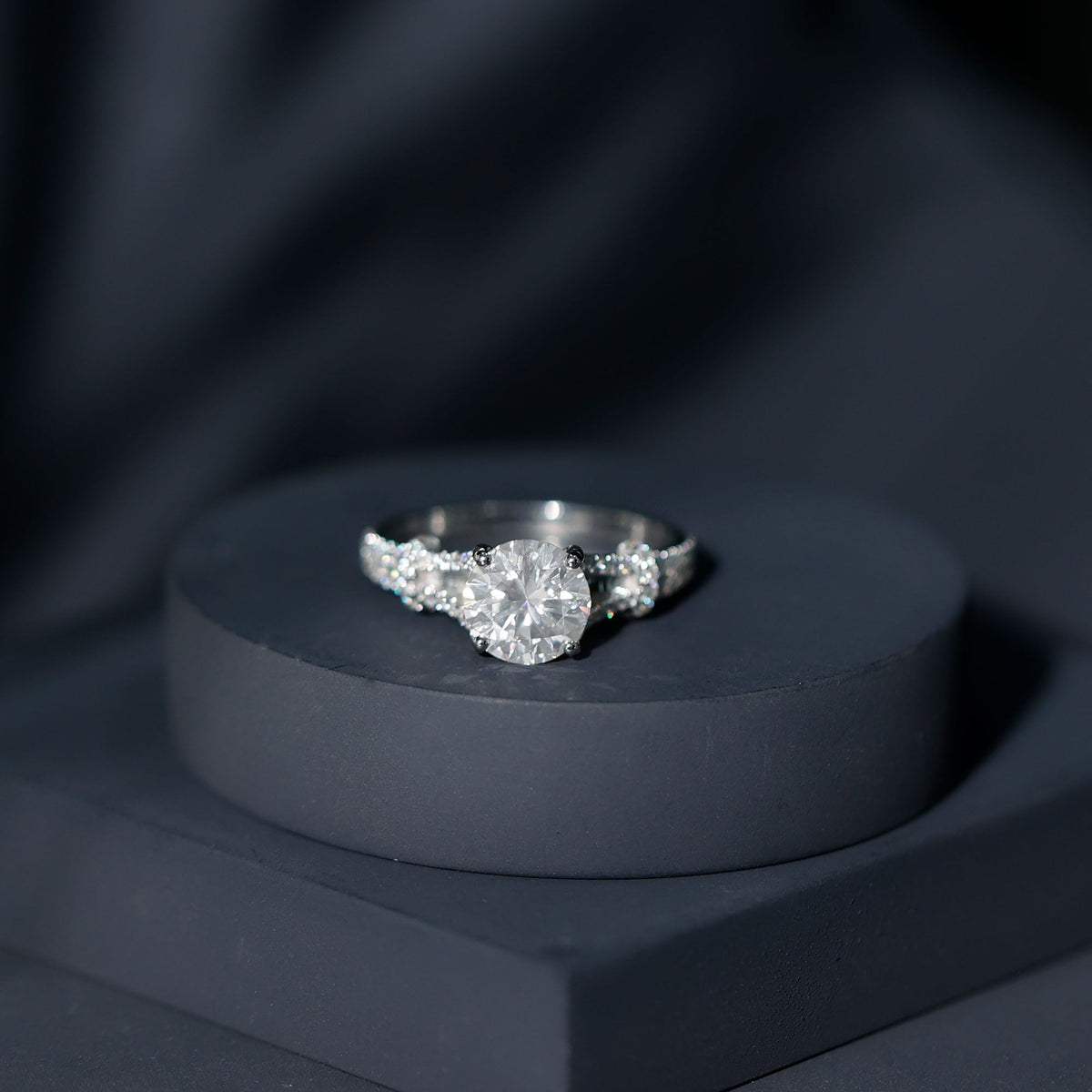 Certified Brilliant Cut Diamond Split Shank Engagement Ring