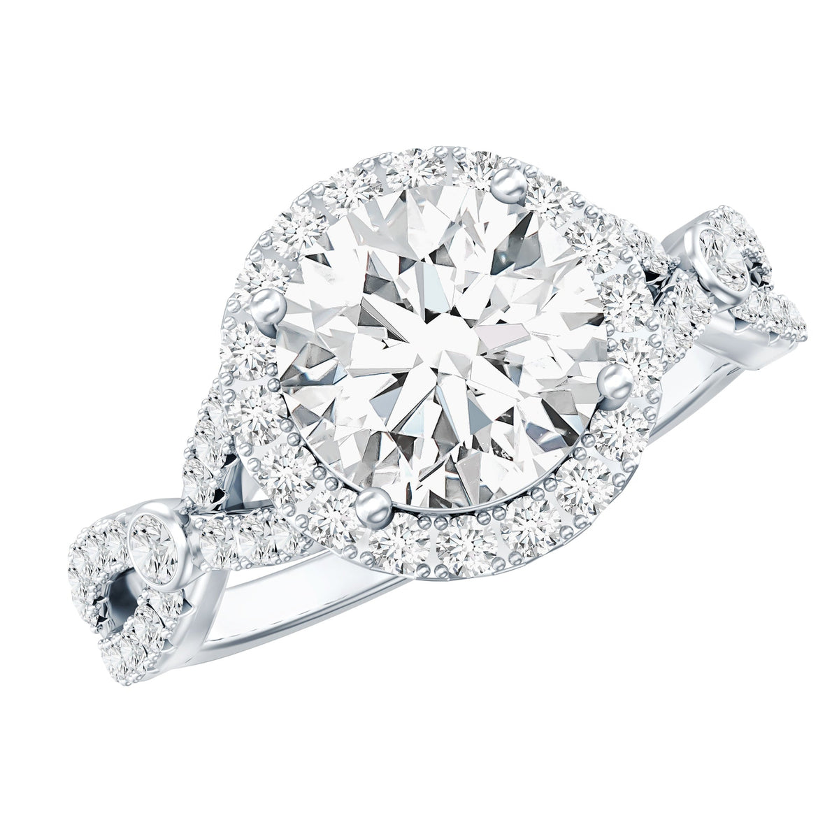 Lab Created Diamond Criss Cross Engagement Ring For Women