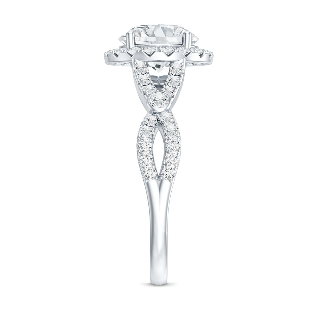 Lab Created Diamond Criss Cross Engagement Ring For Women