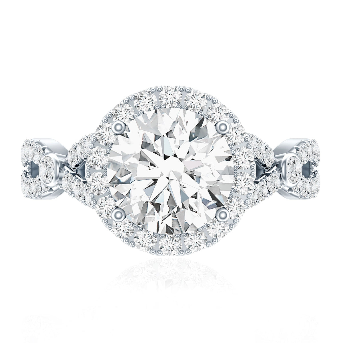 Lab Created Diamond Criss Cross Engagement Ring For Women