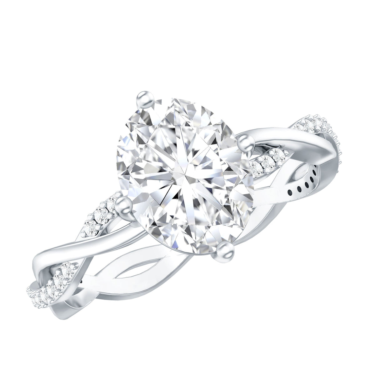 Lab Grown Diamond Oval Engagement Ring With Braided Style Band