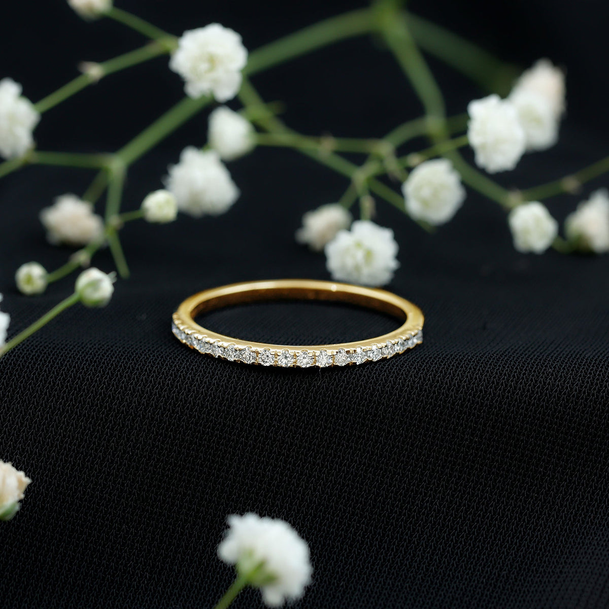 Lab Created Diamond Simple Eternity Ring in Pave Setting
