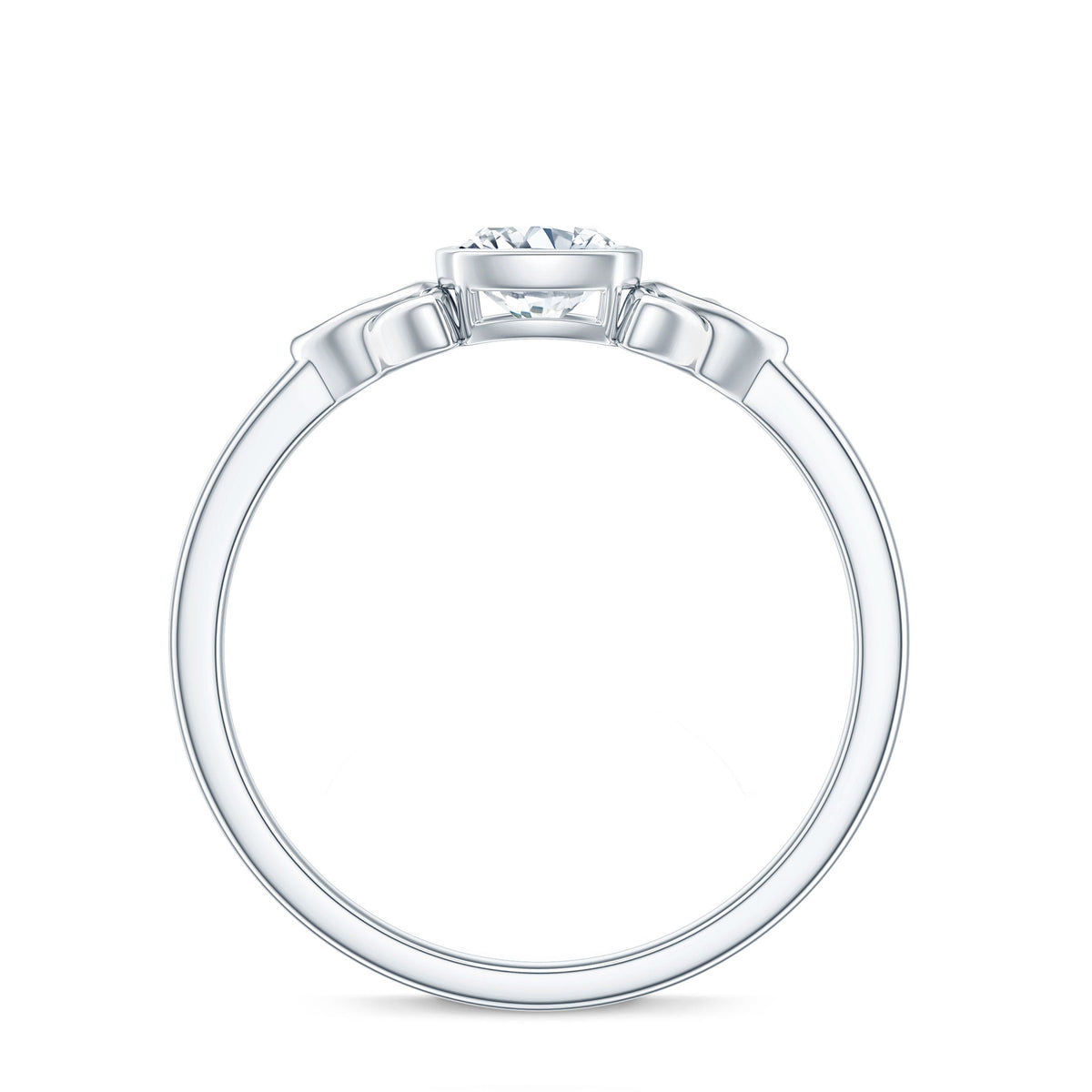 Certified Cushion Cut Diamond Knot Promise Ring