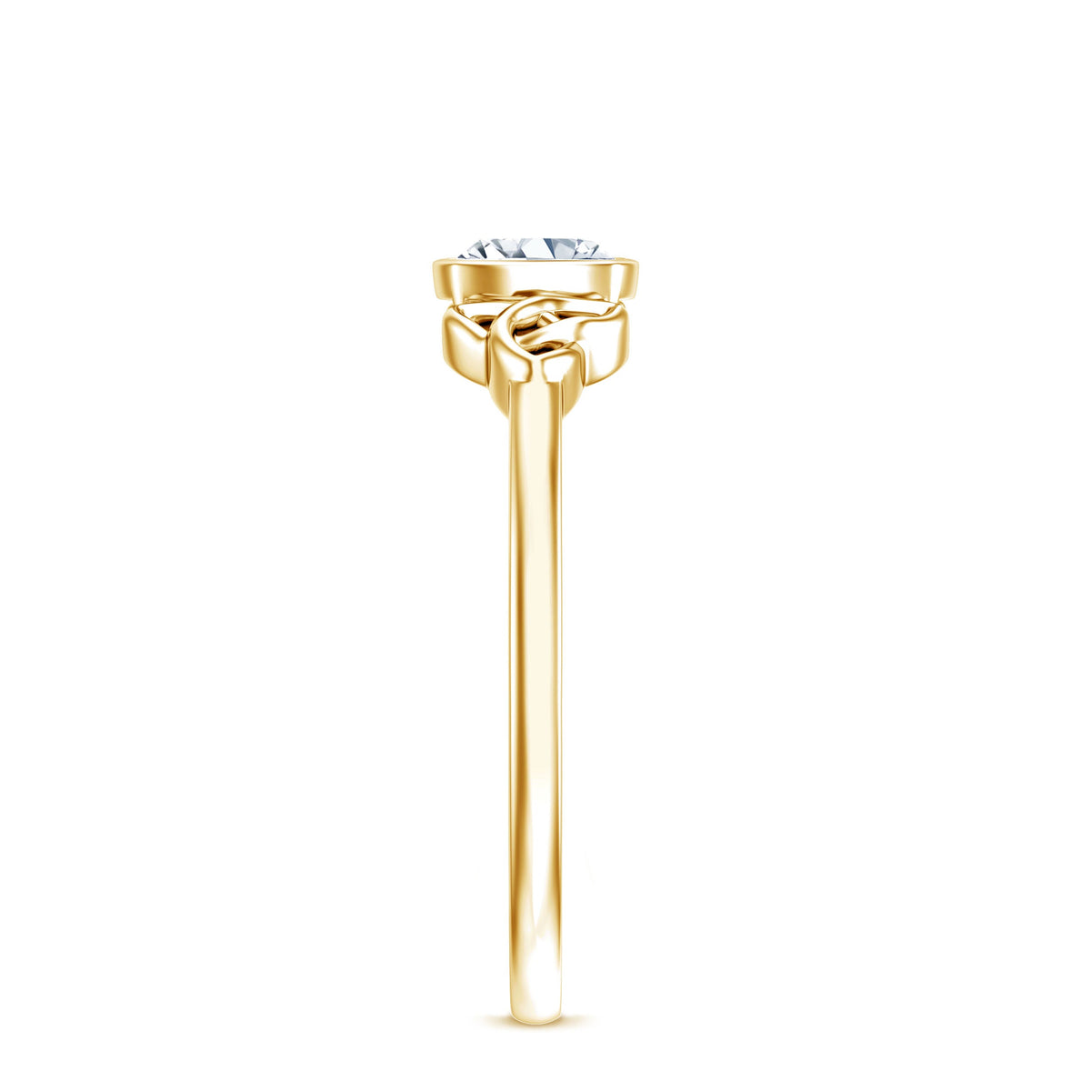 Certified Cushion Cut Diamond Knot Promise Ring