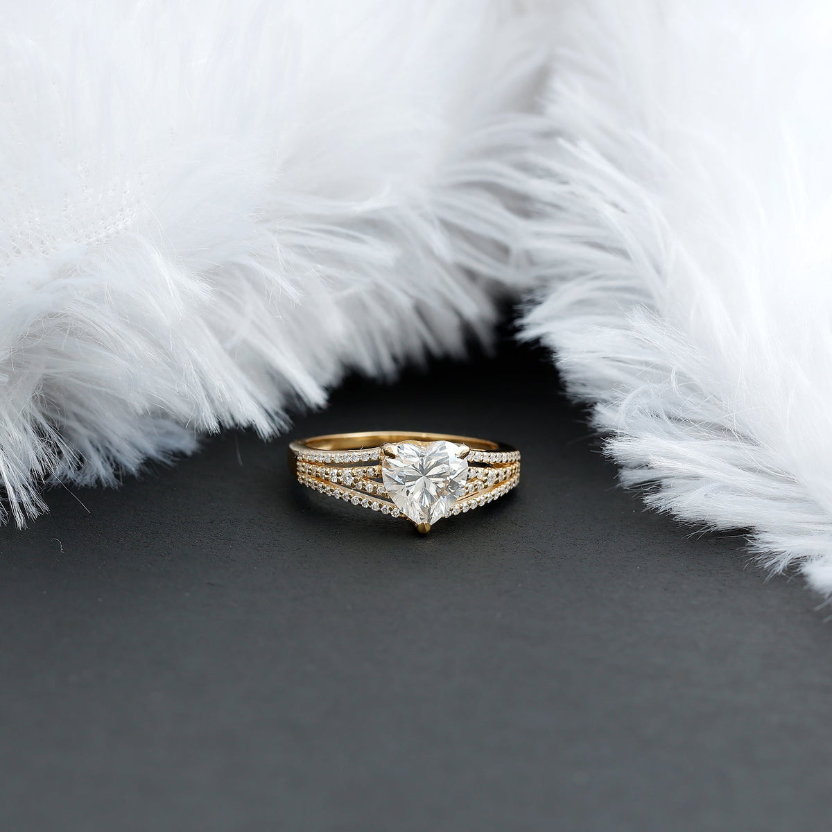 2 Carat Lab Created Diamond Heart Engagement Ring