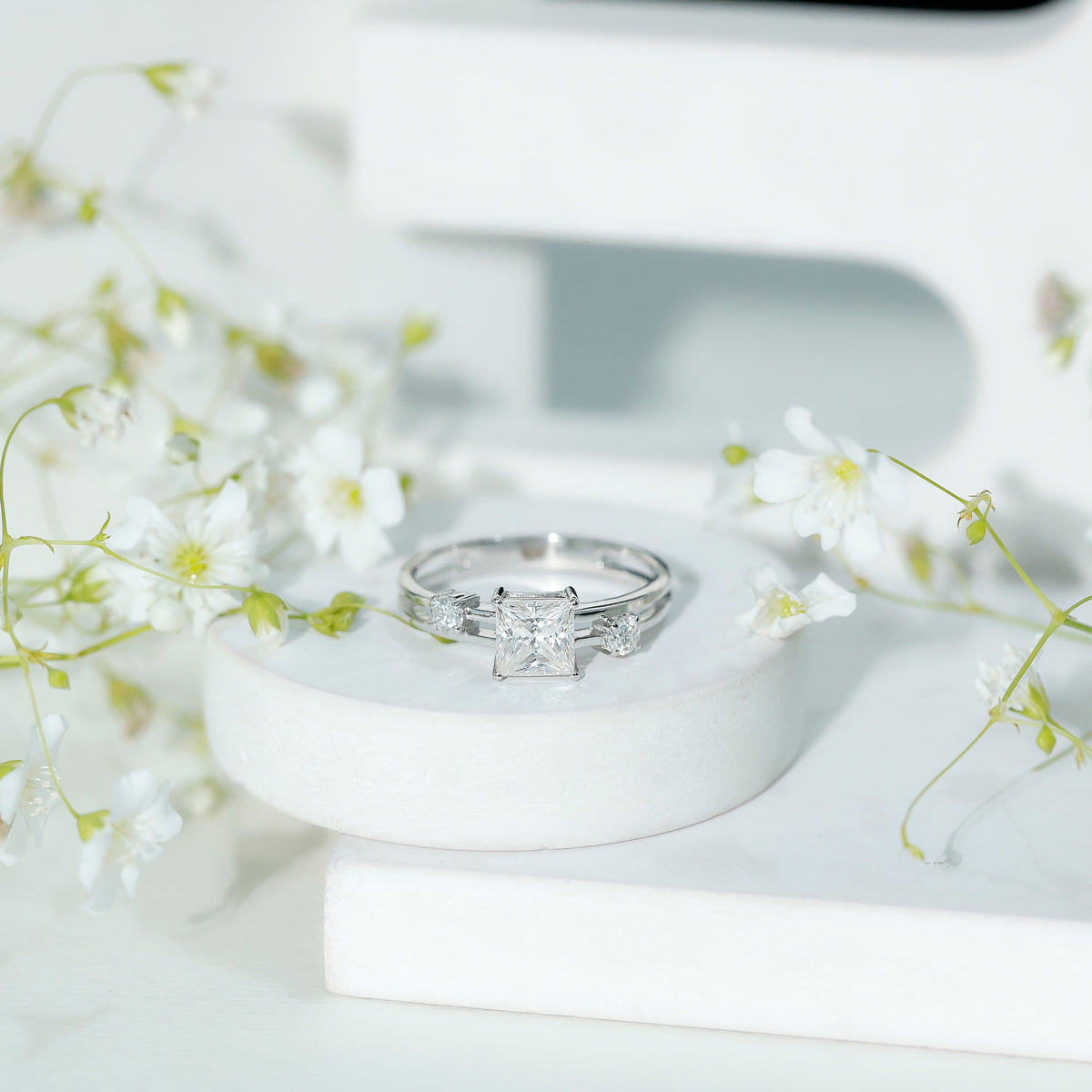 Princess Cut Lab Grown Diamond Double Band Ring