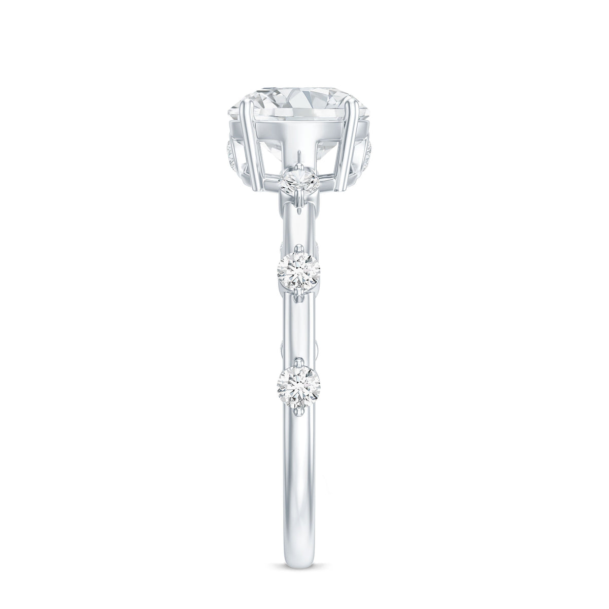 Round Brilliant Cut Lab Grown Diamond Traditional Engagement Ring