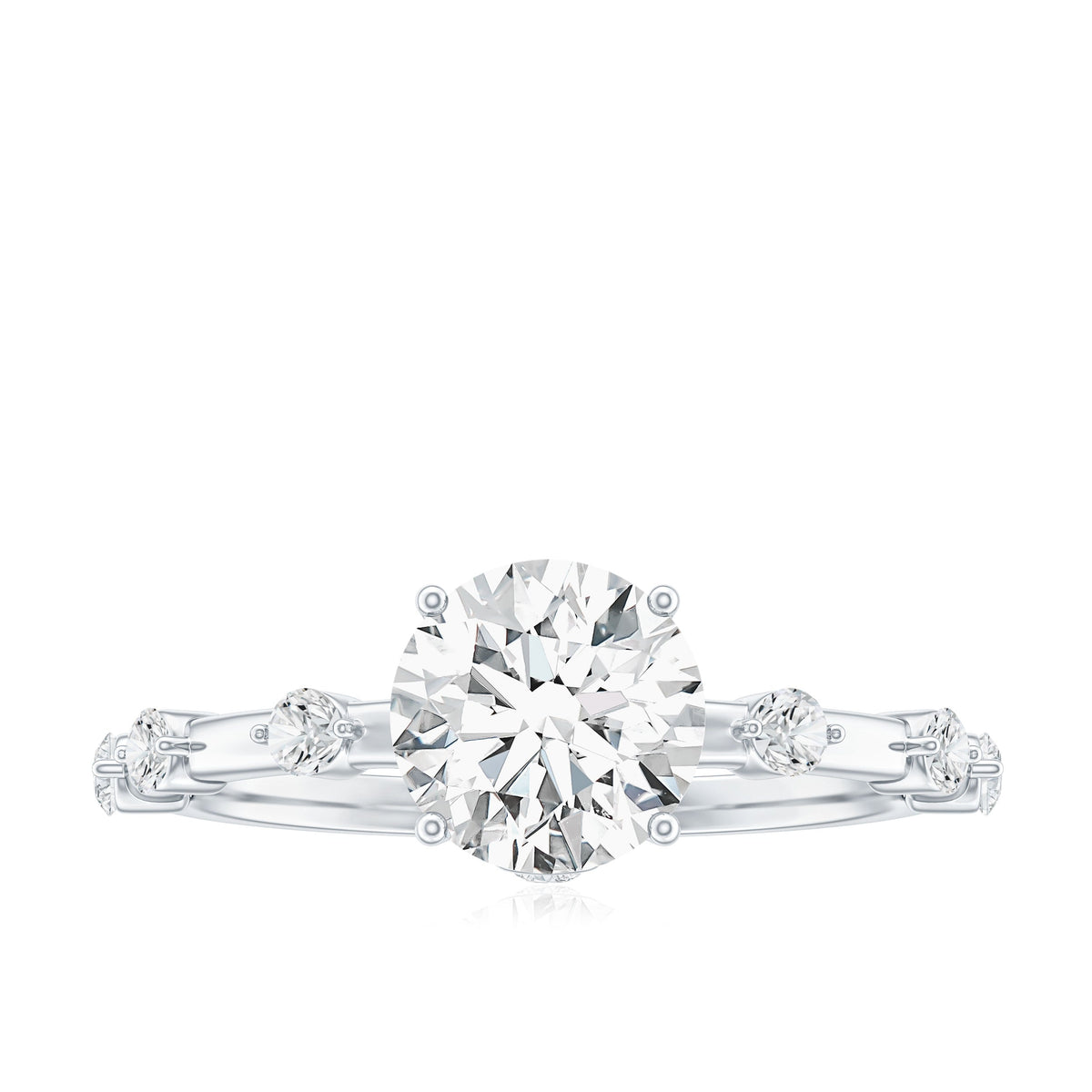 Round Brilliant Cut Lab Grown Diamond Traditional Engagement Ring