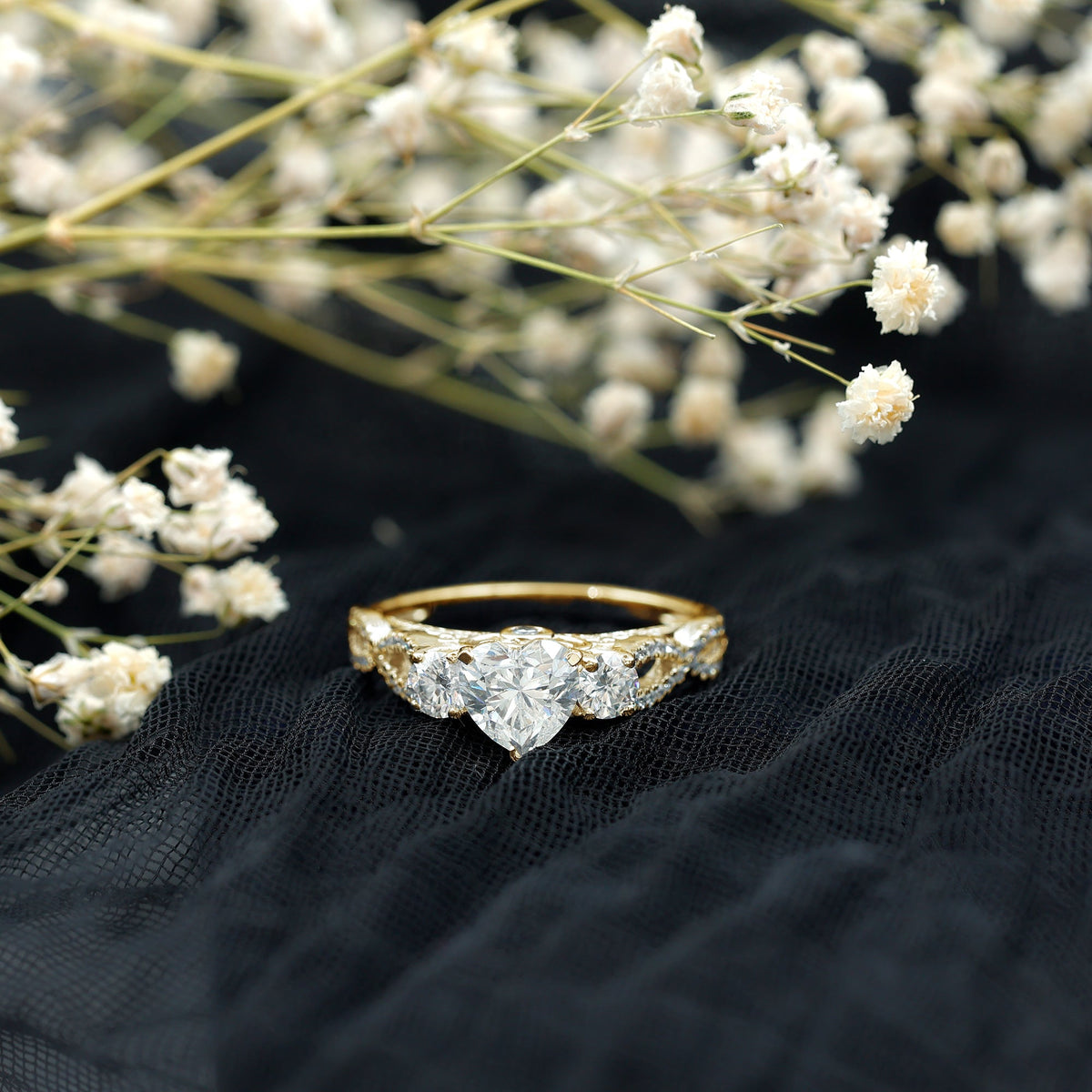 Certified 1.2 Carat Lab Grown Diamond Heart Shaped Engagement Ring