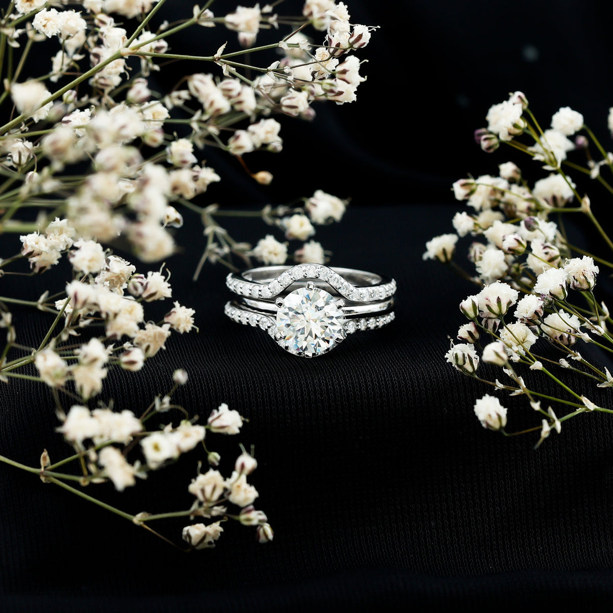 Lab Created Diamond Engagement Ring with Ring Guard