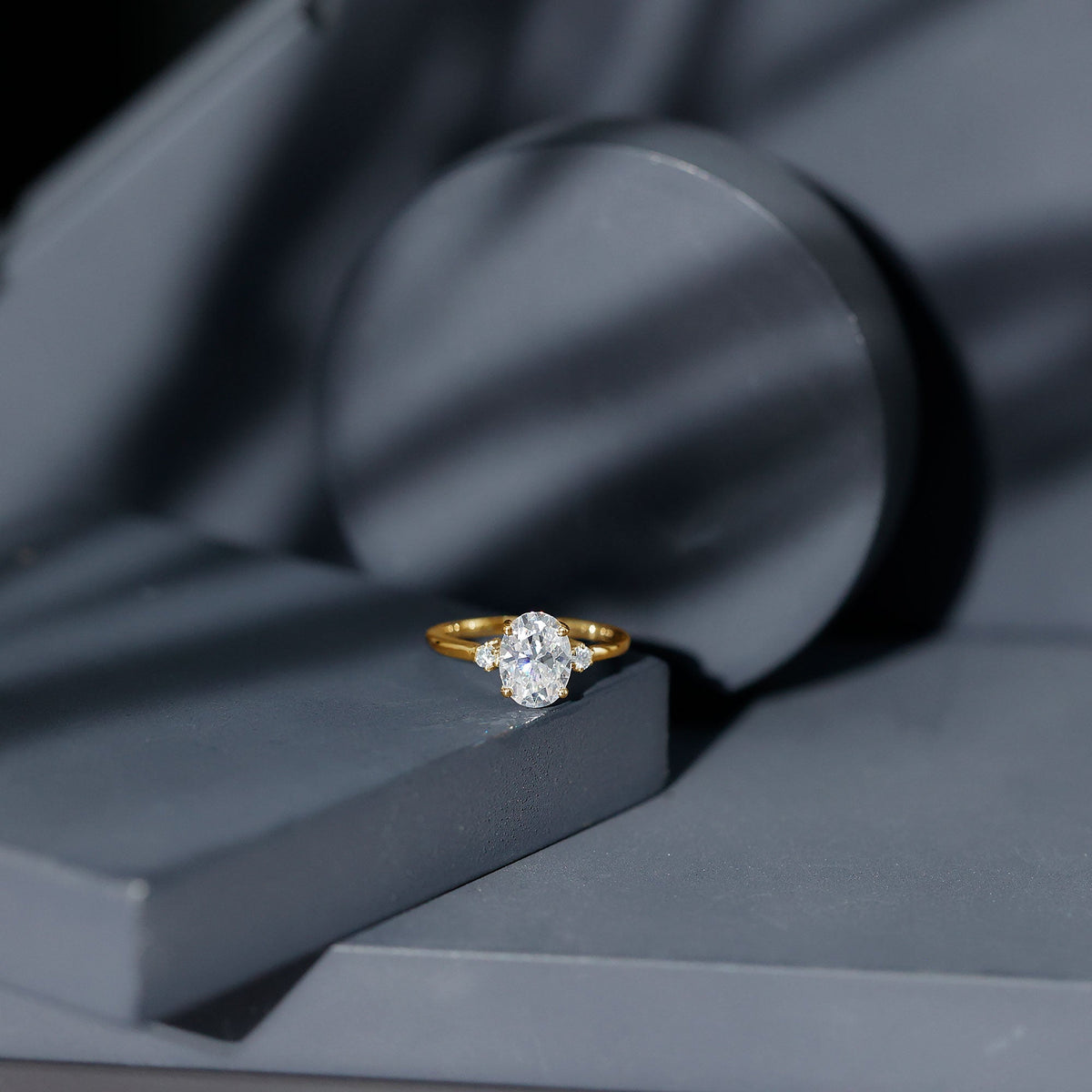 Certified 1 Carat Oval Lab Grown Diamond Engagement Ring for Women