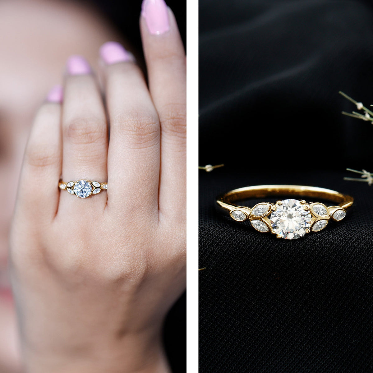 Certified 0.9 Carat Round Diamond Promise Engagement Ring For Her
