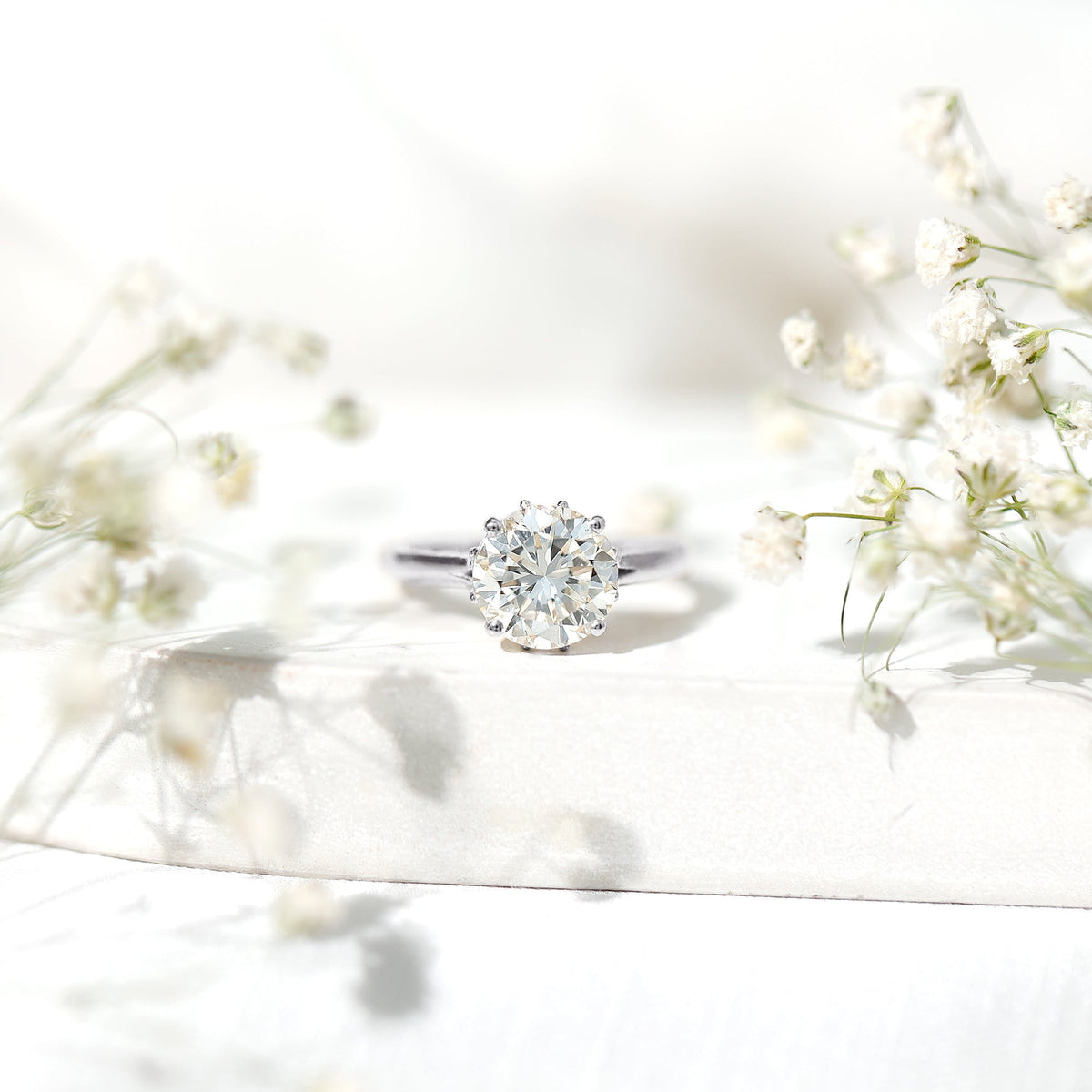 Lab Grown Diamond 2 Carat Round Engagement Ring With Certificate