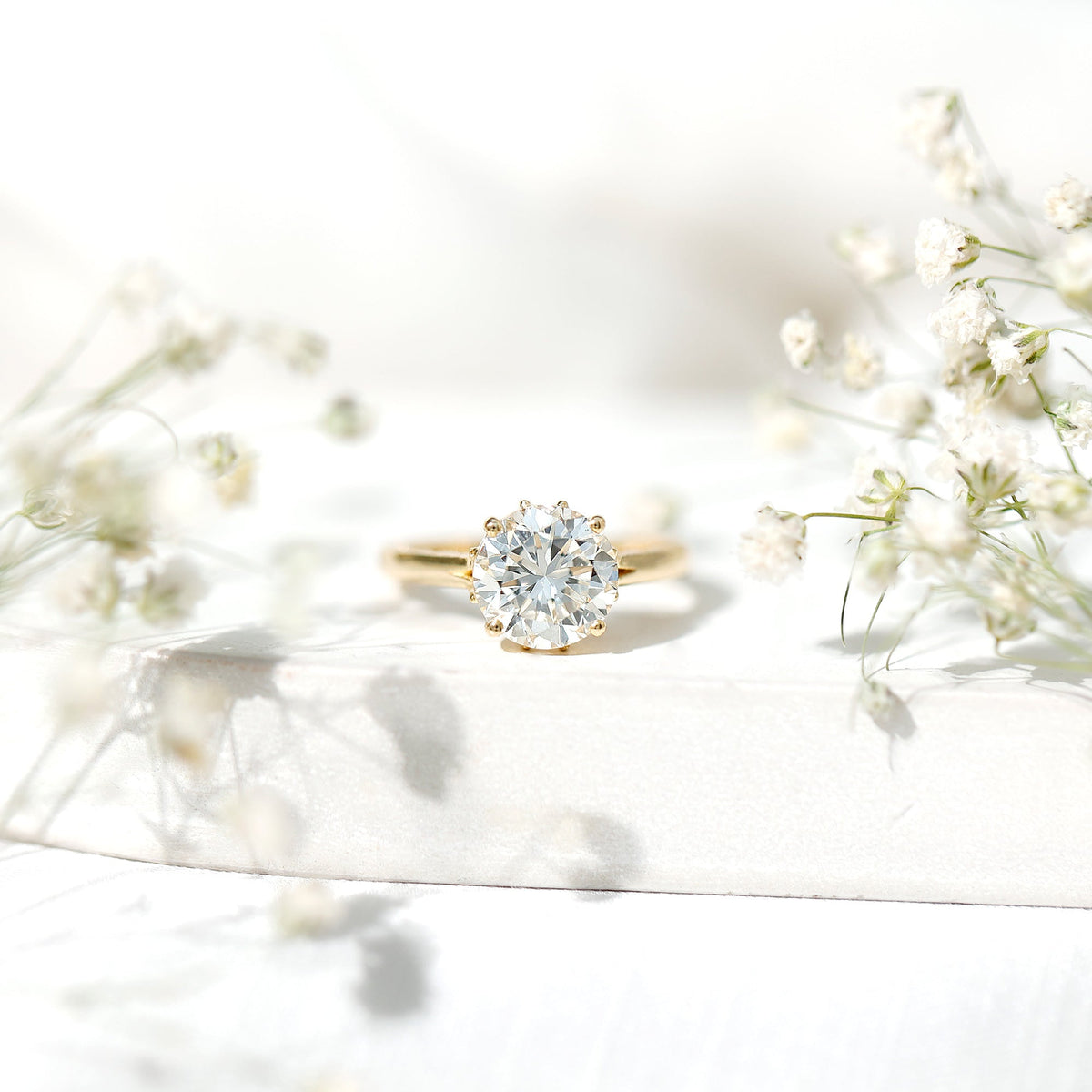 Lab Grown Diamond 2 Carat Round Engagement Ring With Certificate