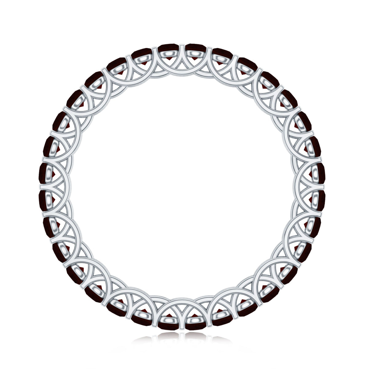 Certified Real Garnet Eternity Ring for Anniversary