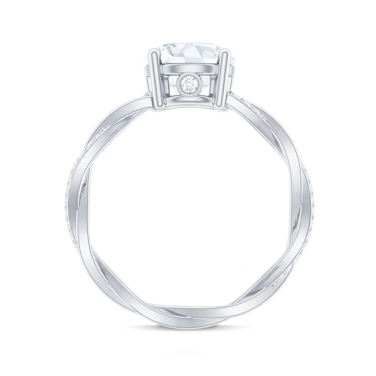 Round Cut Solitaire Moissanite Braided Engagement Ring