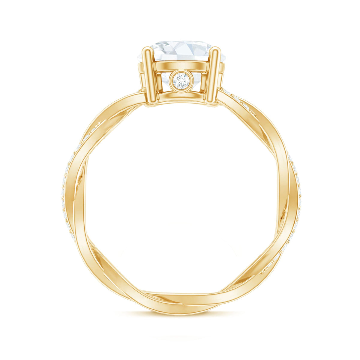 Round Cut Solitaire Moissanite Braided Engagement Ring