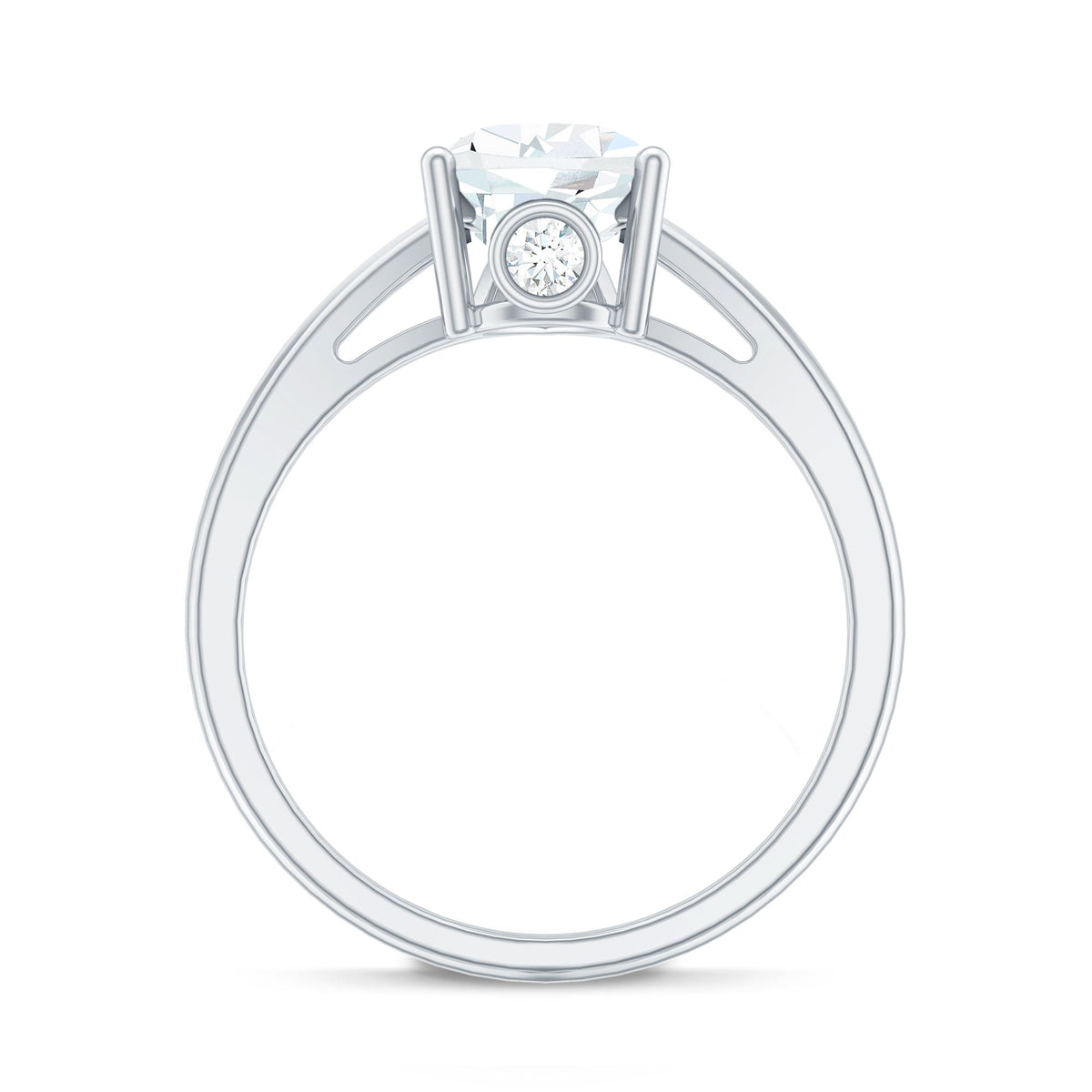 Pear Shaped Moissanite Split Shank Engagement Ring