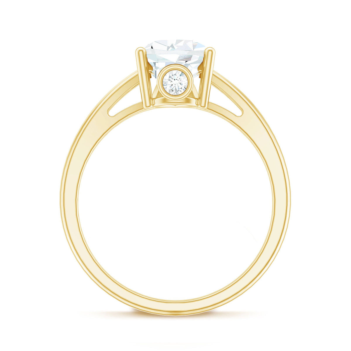 Pear Shaped Moissanite Split Shank Engagement Ring