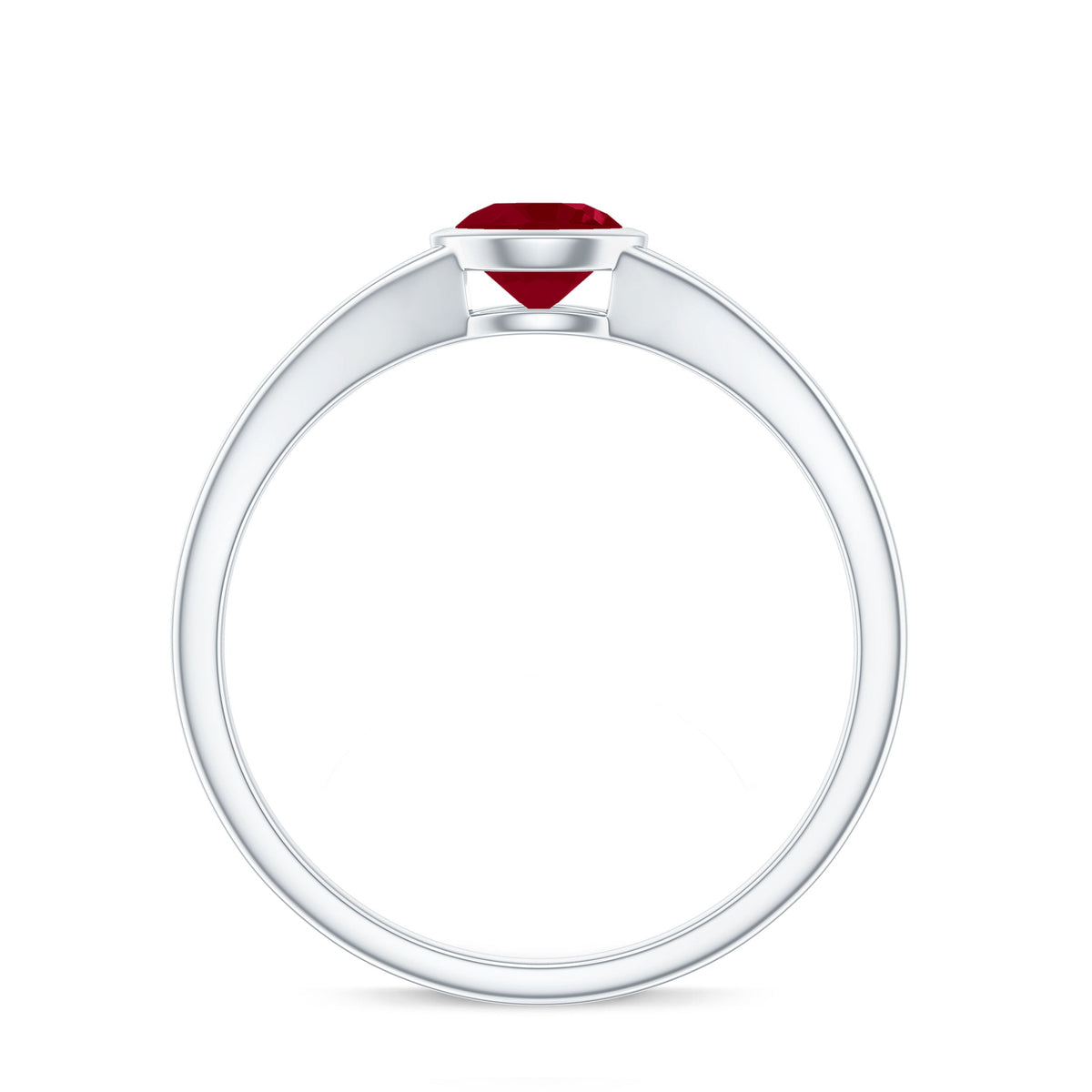 Natural 0.6 Carat Ruby Promise Ring with Split Shank
