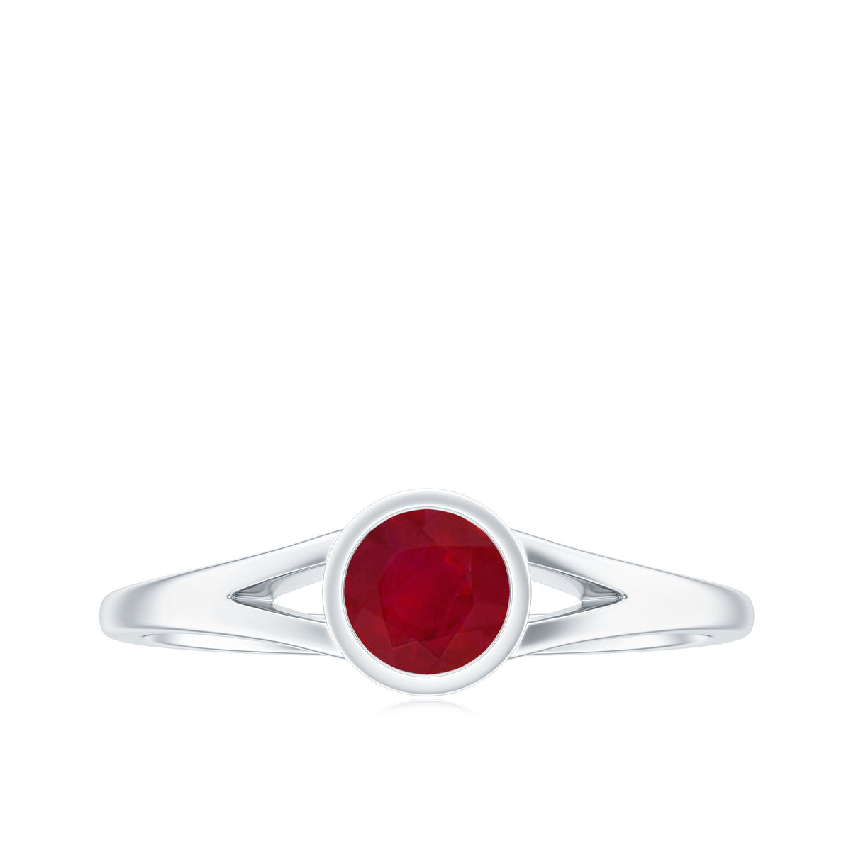 Natural 0.6 Carat Ruby Promise Ring with Split Shank
