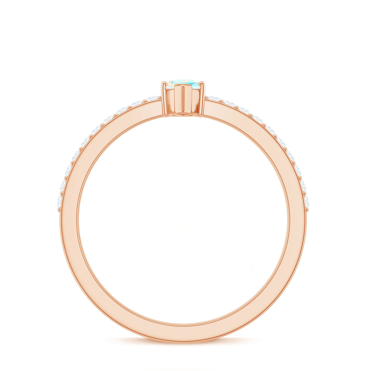 Certified Real Marquise Ethiopian Opal Promise Ring with Diamond
