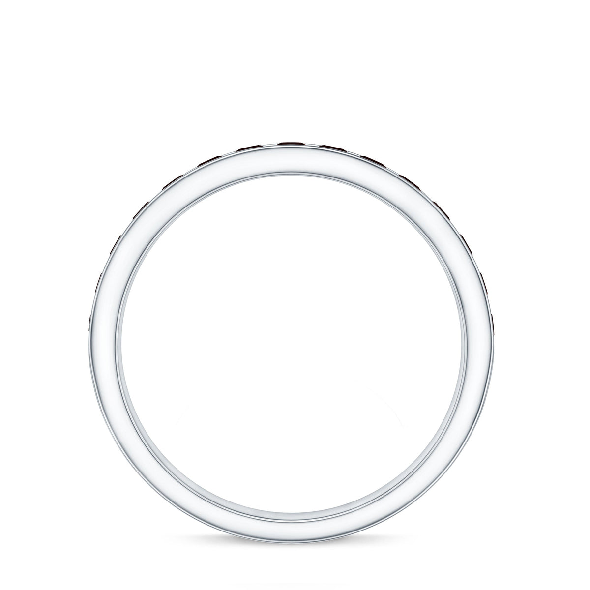 Certified Real Garnet Half Eternity Ring in Channel Setting