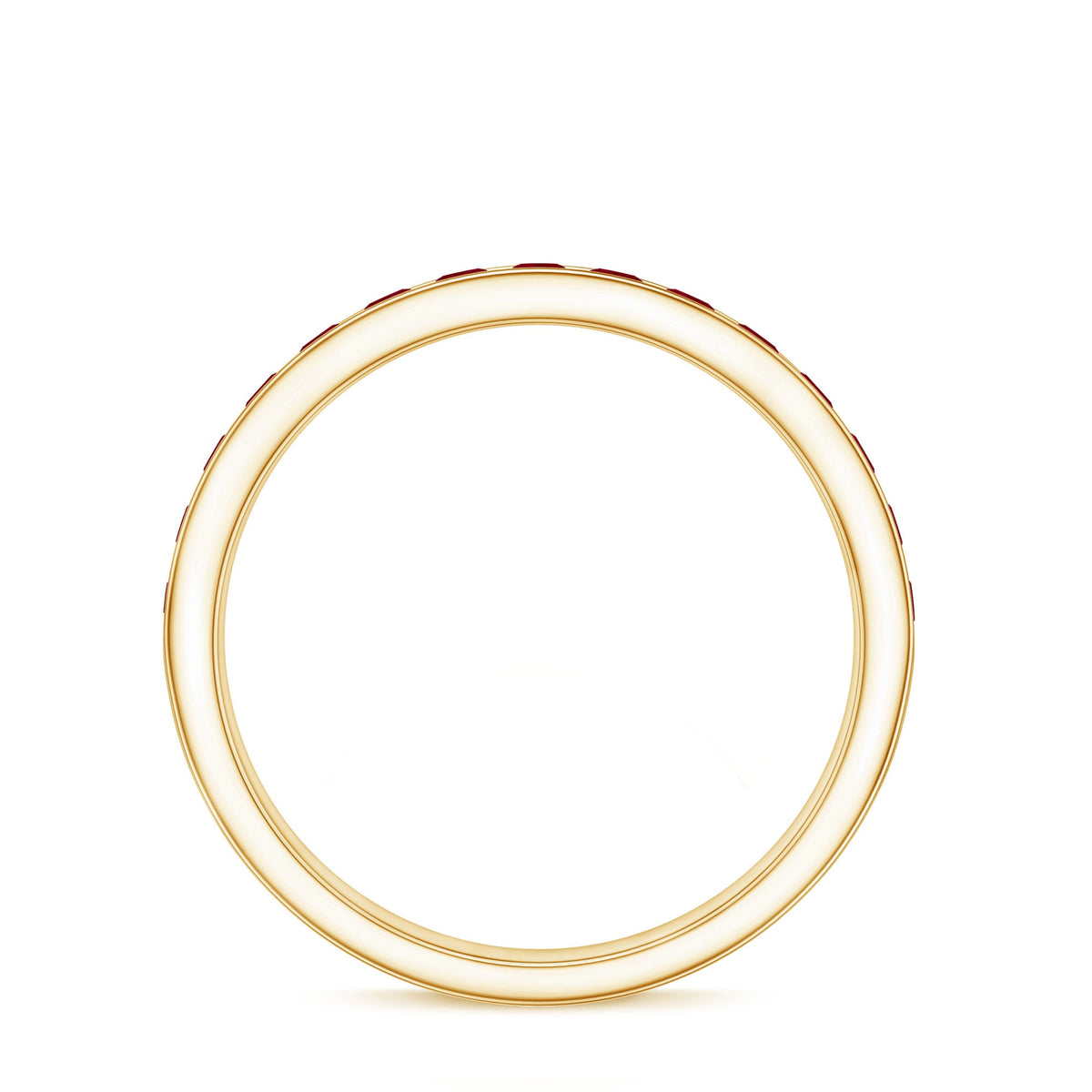 Natural Ruby Half Eternity Anniversary Ring in Channel Set