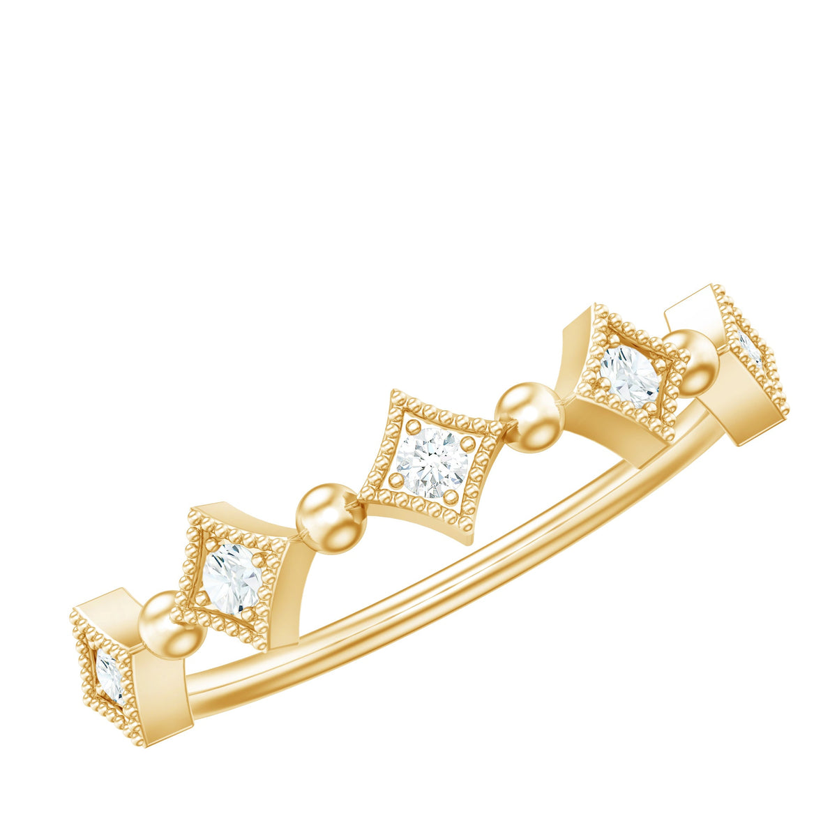 Certified 5 Stone Diamond Dainty Ring