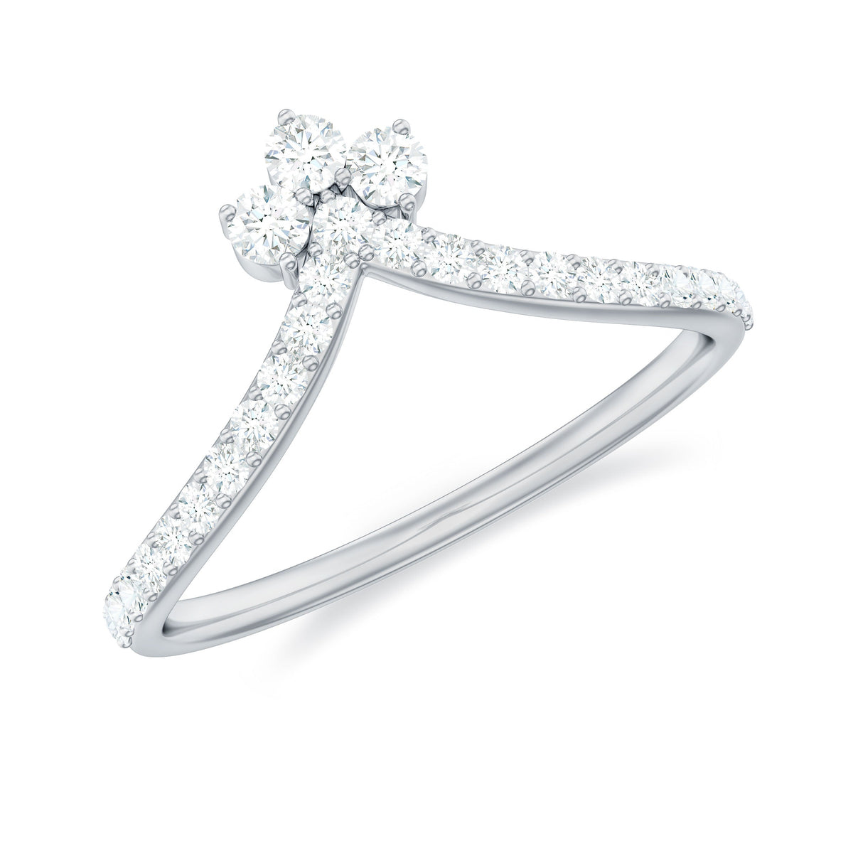 Real Diamond Curved Enhancer Ring for Women