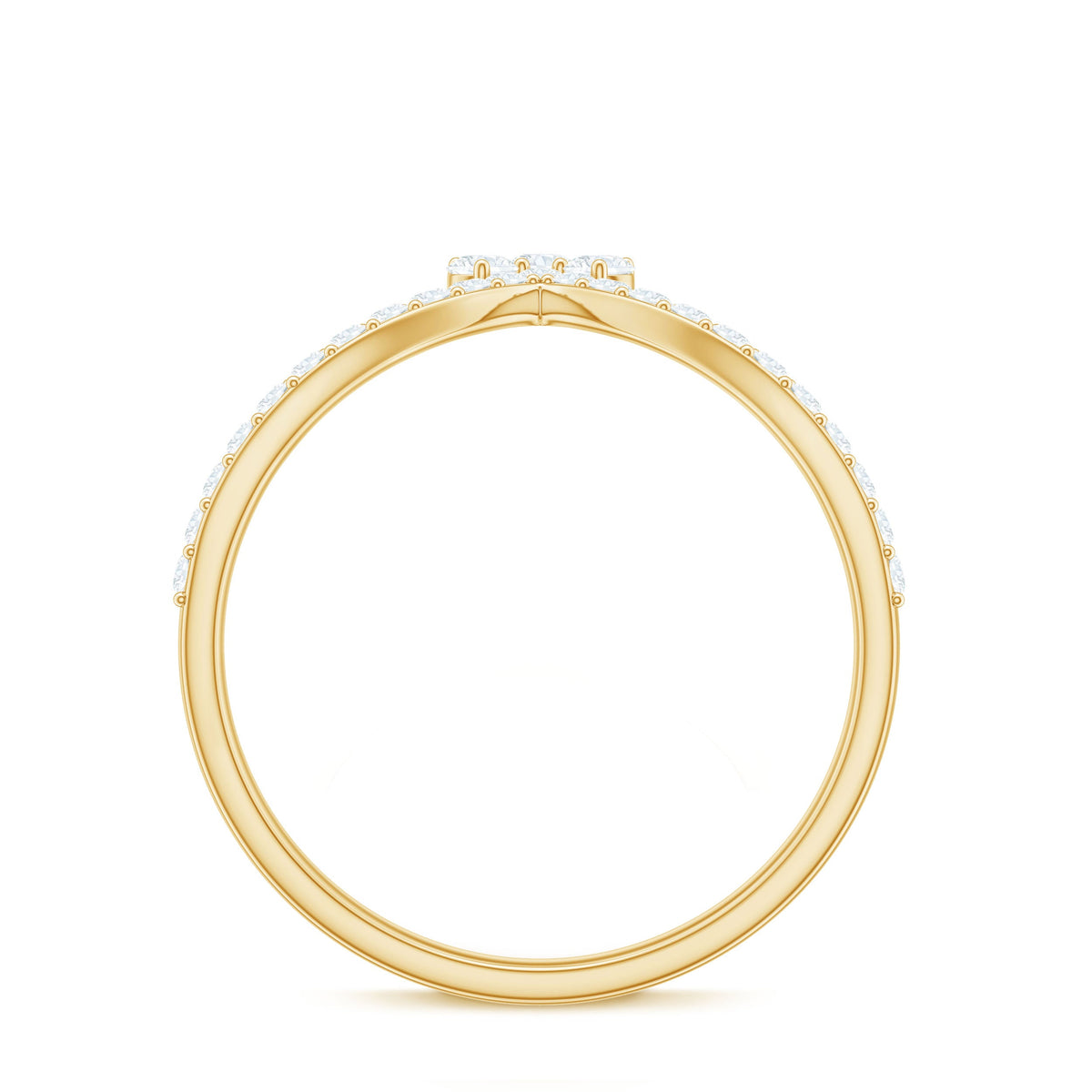 Real Diamond Curved Enhancer Ring for Women