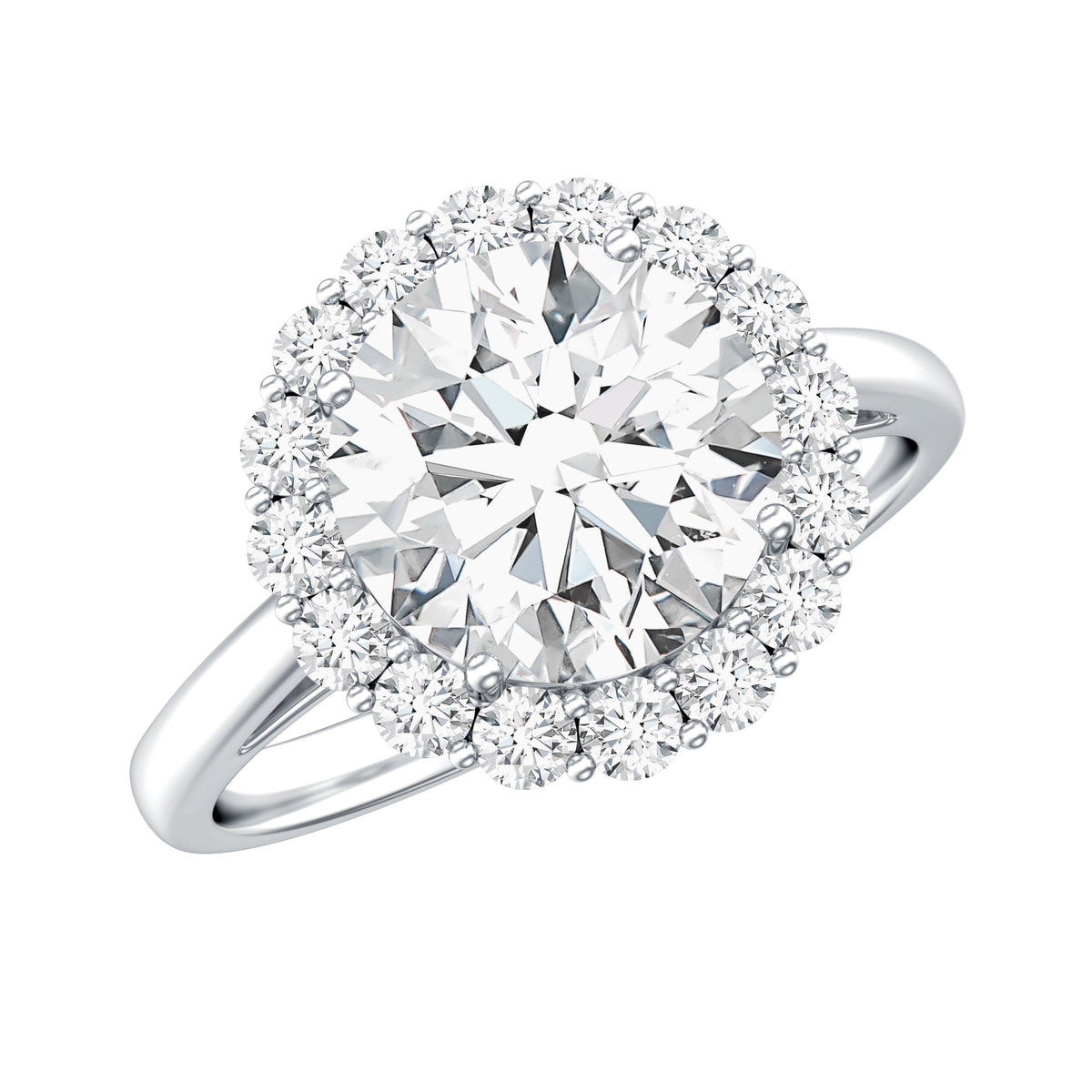 Classic Round Cut Moissanite Big Engagement Ring