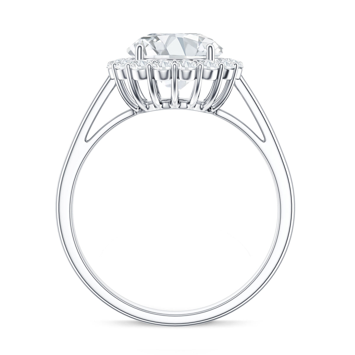Classic Round Cut Moissanite Big Engagement Ring