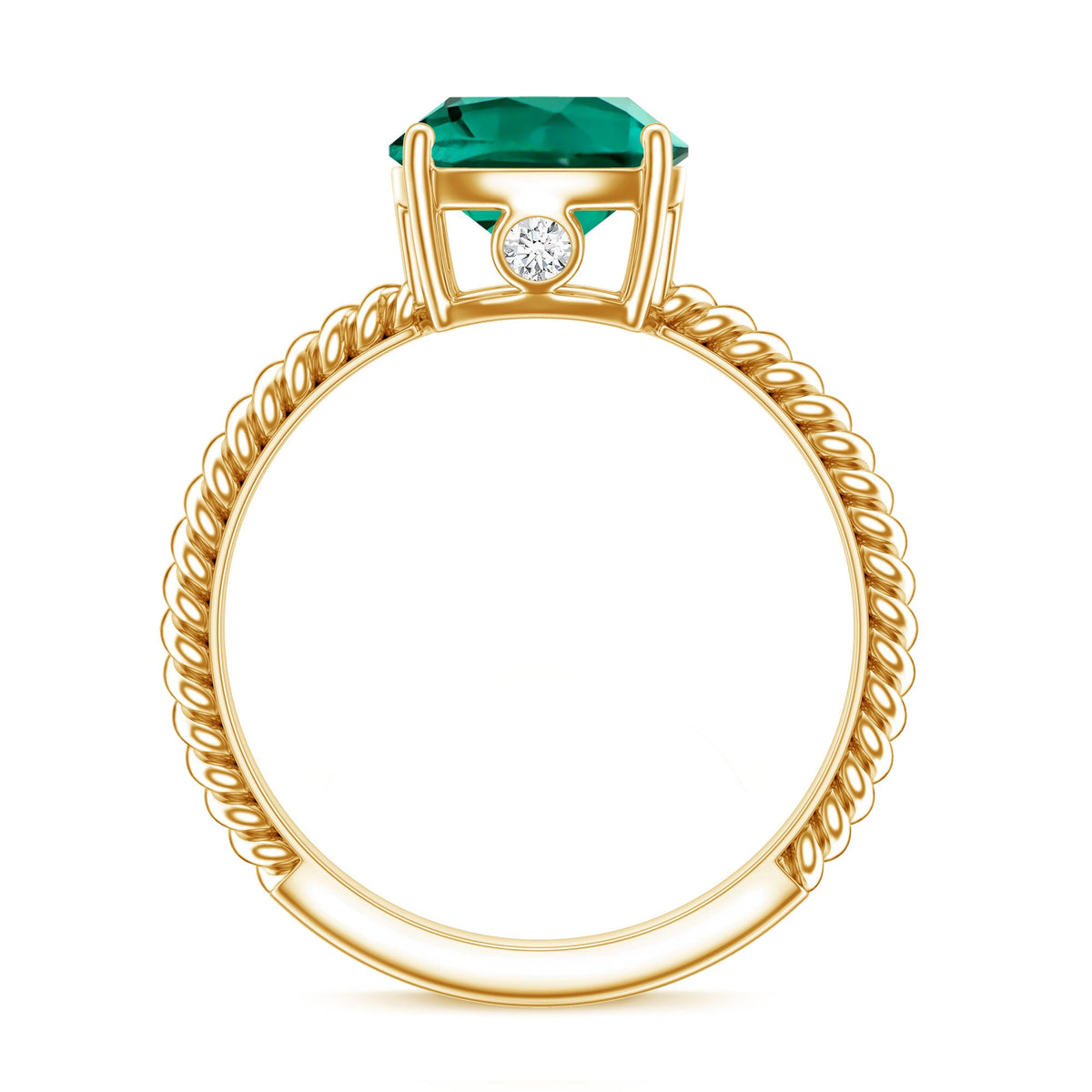 Certified 2 Carat Cushion Cut Lab Grown Emerald Ring for Engagement