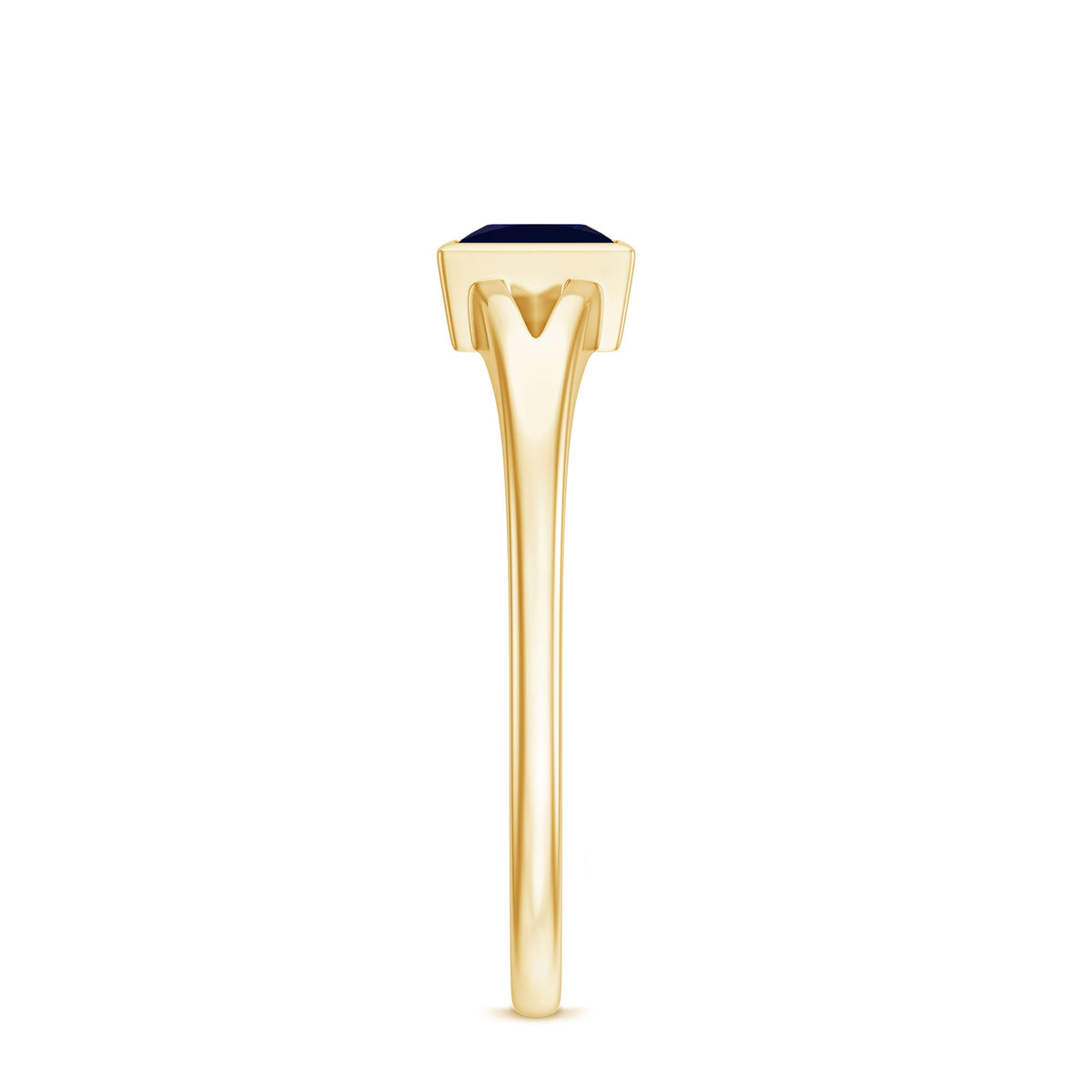 Princess Cut 0.4 Carat Blue Sapphire Solitaire Promise Ring in Split Shank