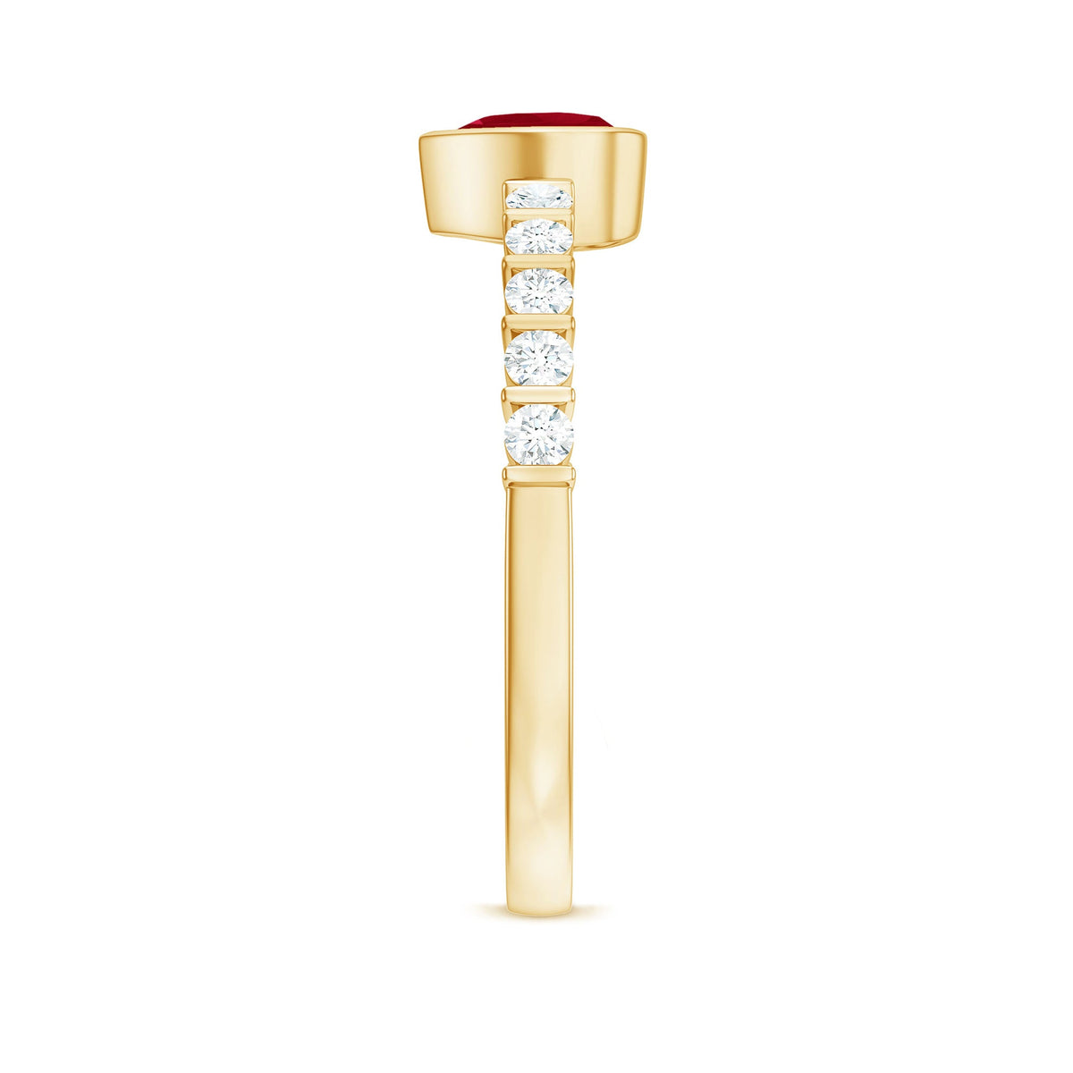 Real 0.6 Carat Ruby Heart Promise Ring with Diamond