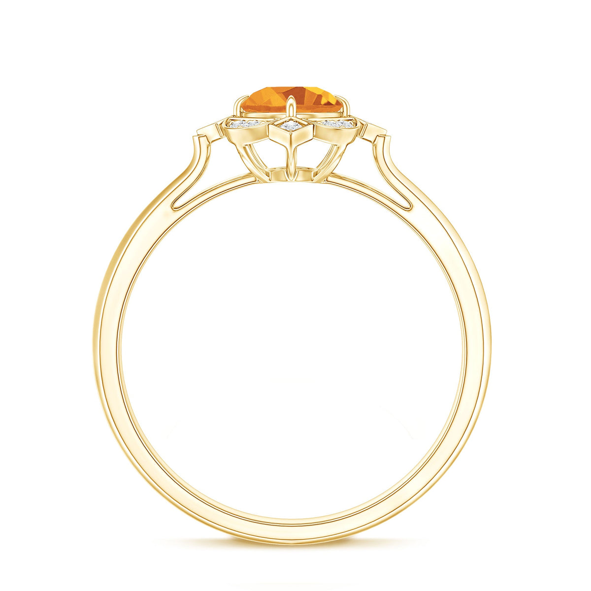 Vintage Inspired Citrine Engagement Ring with Diamond Halo