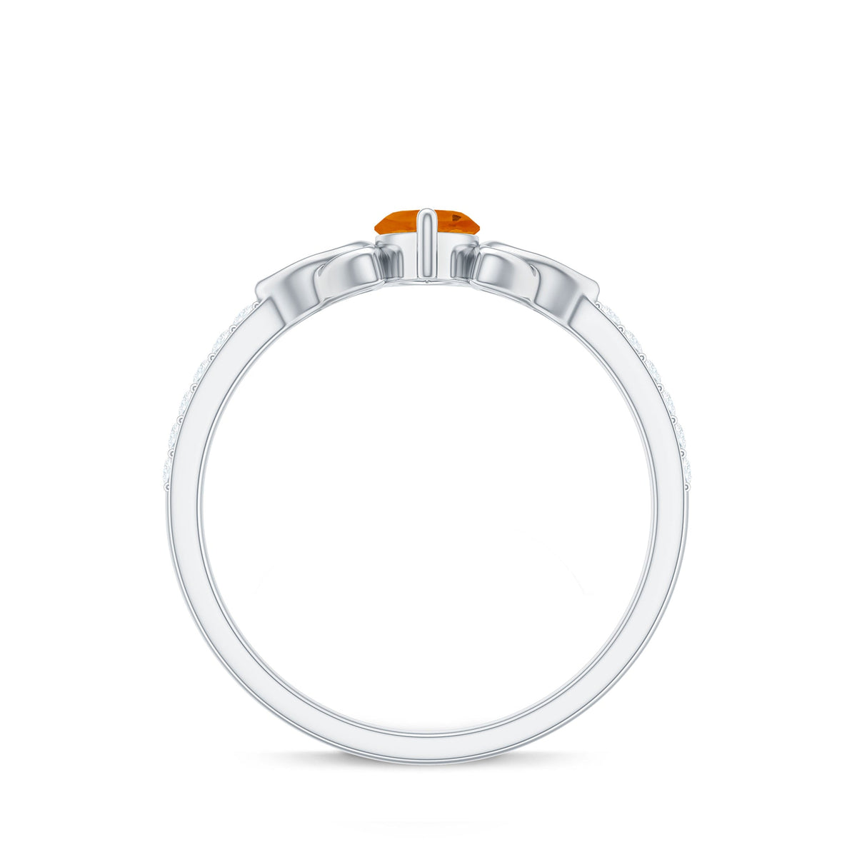 Marquise Cut Fire Opal Celtic Knot Engagement Ring with Diamond