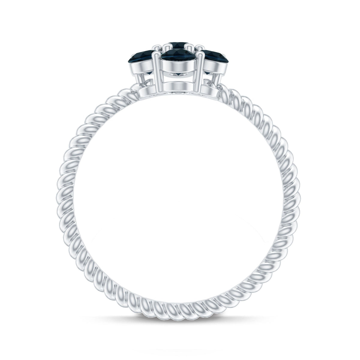 London Blue Topaz Floral Engagement Ring For Women