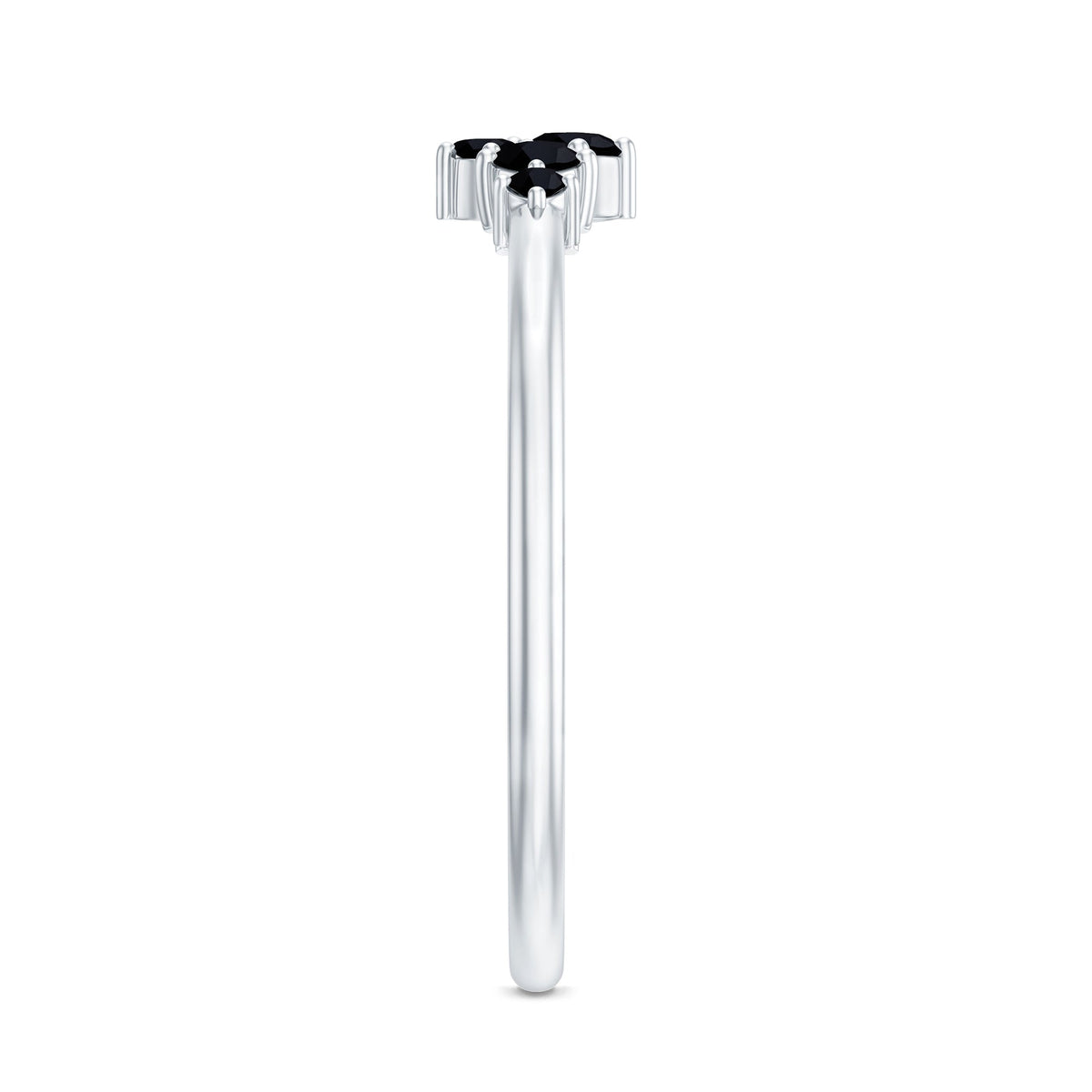 Certified Black Onyx Cluster Promise Ring for Her