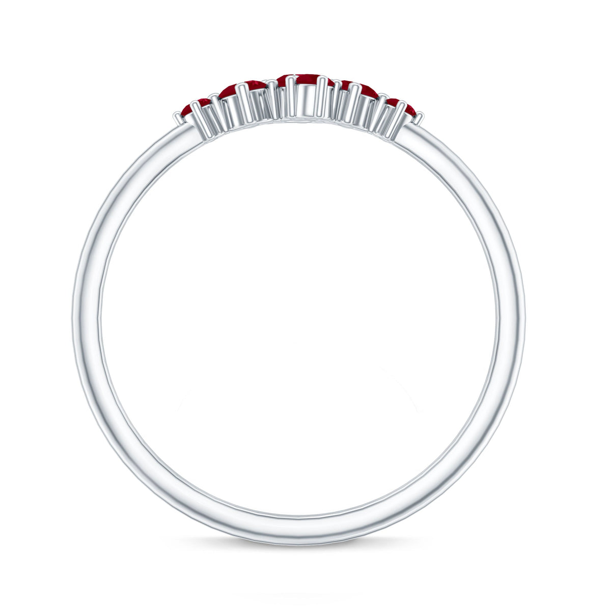 Natural Ruby Cluster Promise Ring for Women