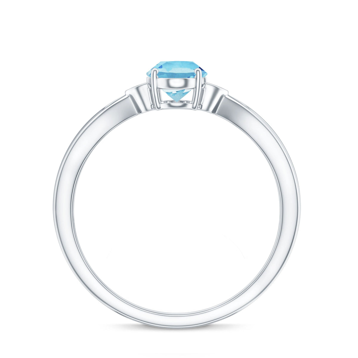 Certified Real Oval Aquamarine Engagement Ring for Women