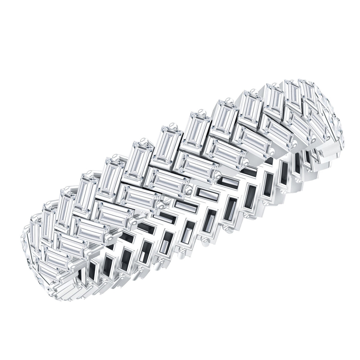 Baguette Cut Moissanite Eternity Band Ring