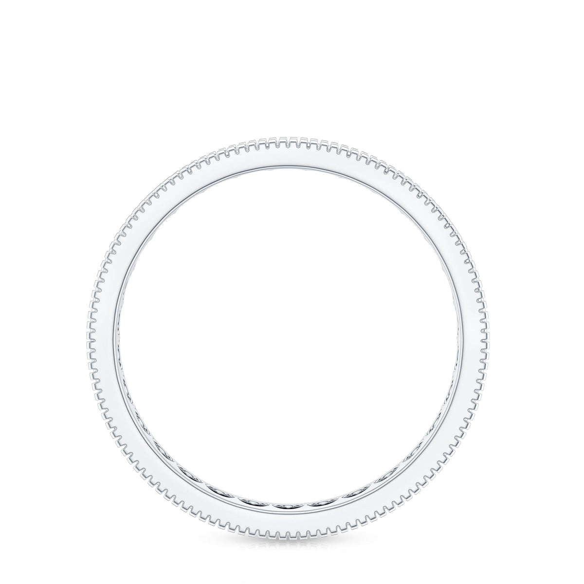 Moissanite Band Ring with Milgrain Detailing